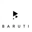 Logo BARUTI con un triangolo geometrico nero sopra il nome del marchio su sfondo bianco.