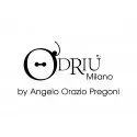 Logo DRIÙ Milano con scritte nere stilizzate e la dicitura “by Angelo Orazio Pregoni” su sfondo bianco.