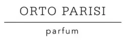 Logo del profumo ORTO PARISI con testo nero su sfondo bianco.
