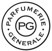 Logo di Parfumerie Generale con le iniziali PG in un sigillo circolare bianco e nero.