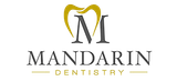 Mandarin Dentistry logo with gold and black stylized &ldquo;M&rdquo; above the name