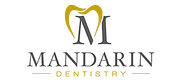 Mandarin Dentistry logo with gold and black stylized &ldquo;M&rdquo; above the name