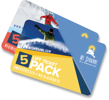 A 5 pack of lift tickets for mt spokane