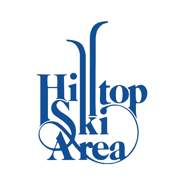A blue logo for the hilltop ski area