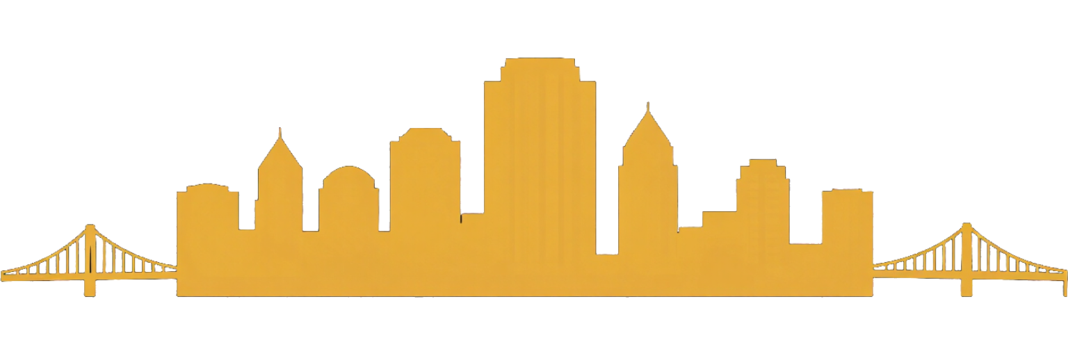 Detroit skyline and bridge silhouette