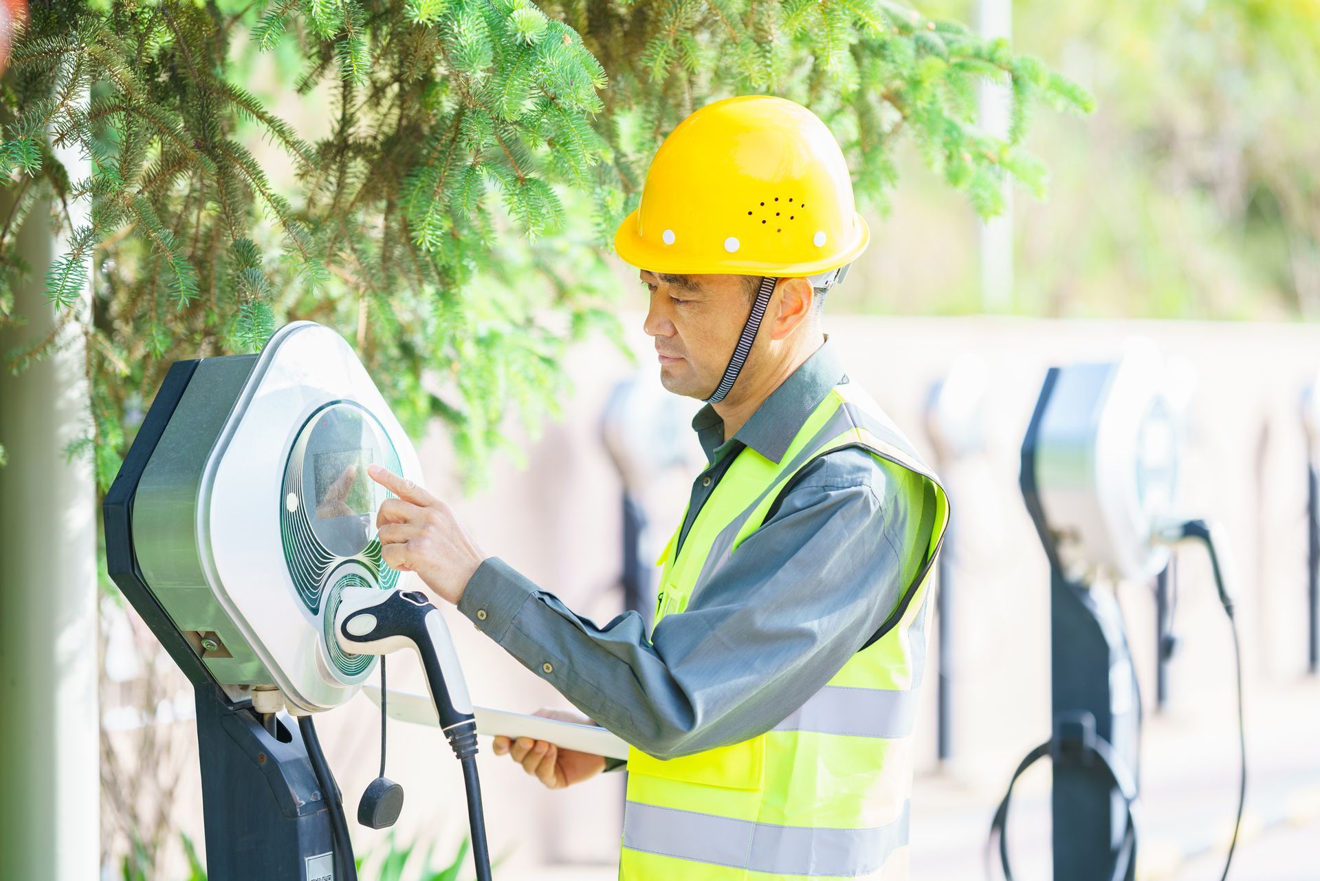 Certified male Electrician Installing Home EV Charger | Gotto Electric LLC | Township, PA