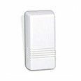 White rectangular doorbell with horizontal lines.