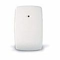 White, rectangular wireless security sensor with rounded edges, a small black dot on the front.