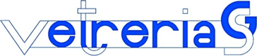 Logo in velcro blu e grigio con testo stilizzato e una piccola icona quadrata sopra le lettere