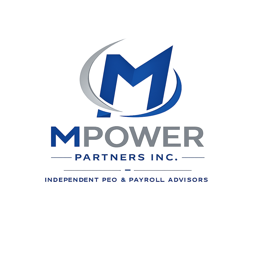 Faint white logo text on a light background reading “MPOWER PARTNERS” with smaller tagline text below.