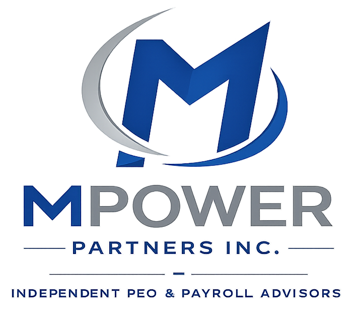 Faint white logo text on a light background reading “MPOWER PARTNERS” with smaller tagline text below.