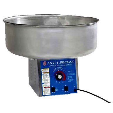 a mega breeze cotton candy machine on a white background