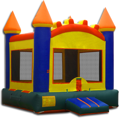 a bouncy house that looks like a castle