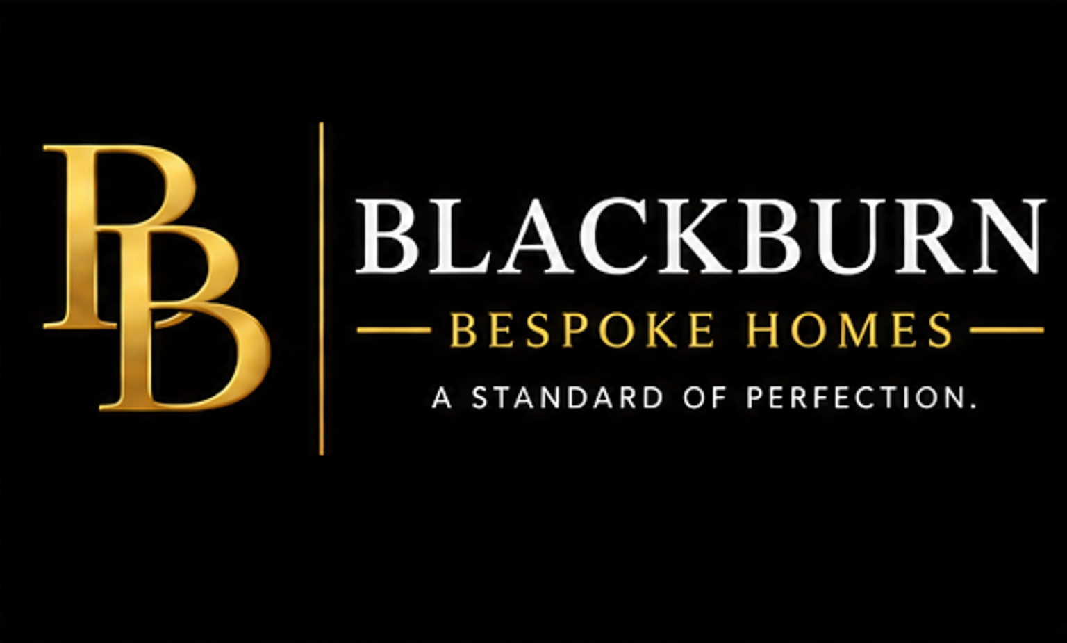 Blackburn Bespoke Homes gold and gray logo with the tagline “A Standard of Perfection”