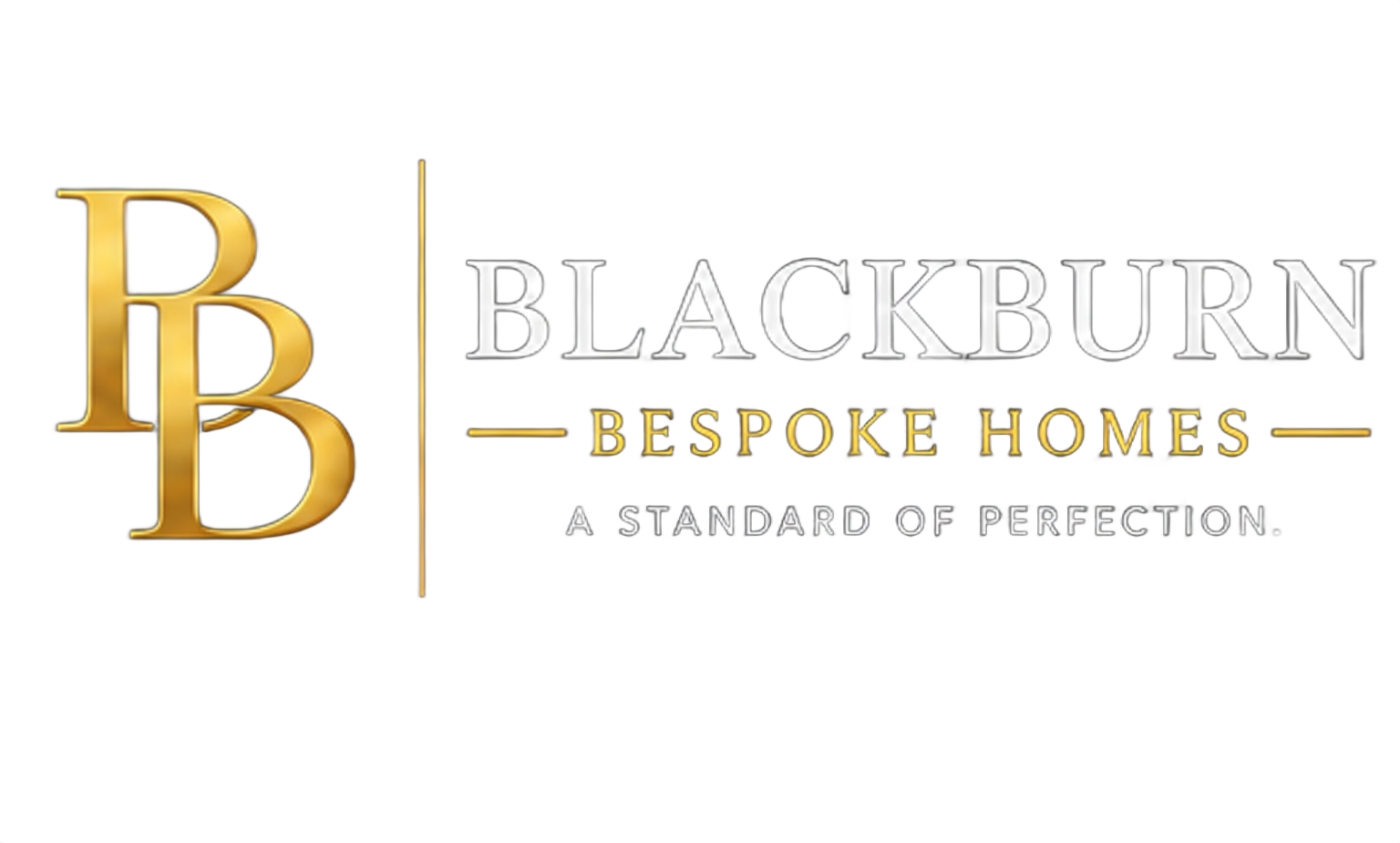 Blackburn Bespoke Homes logo with gold “BB” monogram and tagline “A standard of perfection”