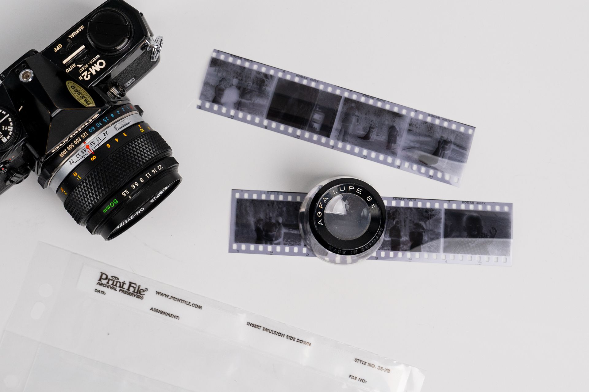black and white film strips