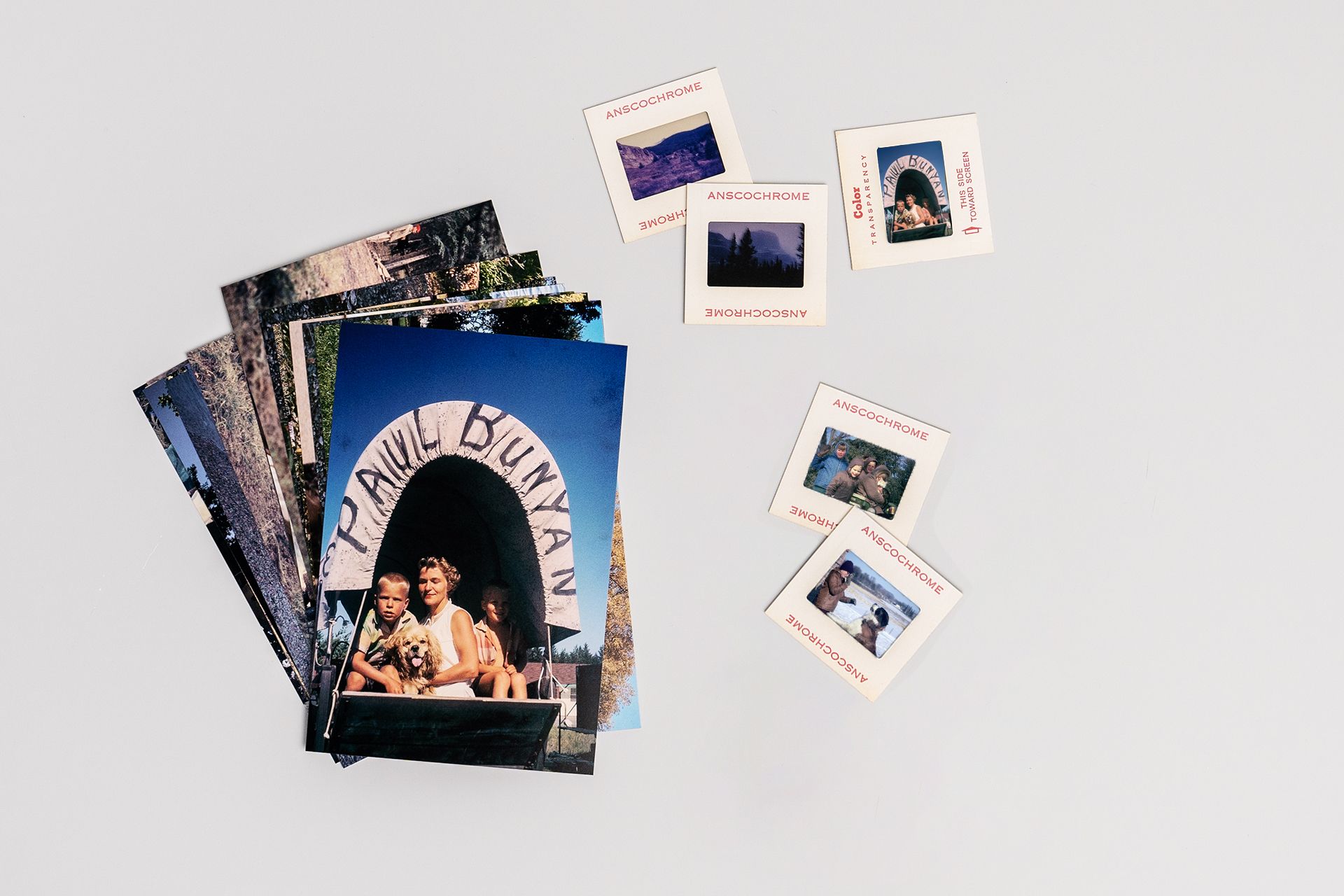 print stack + slides with phone