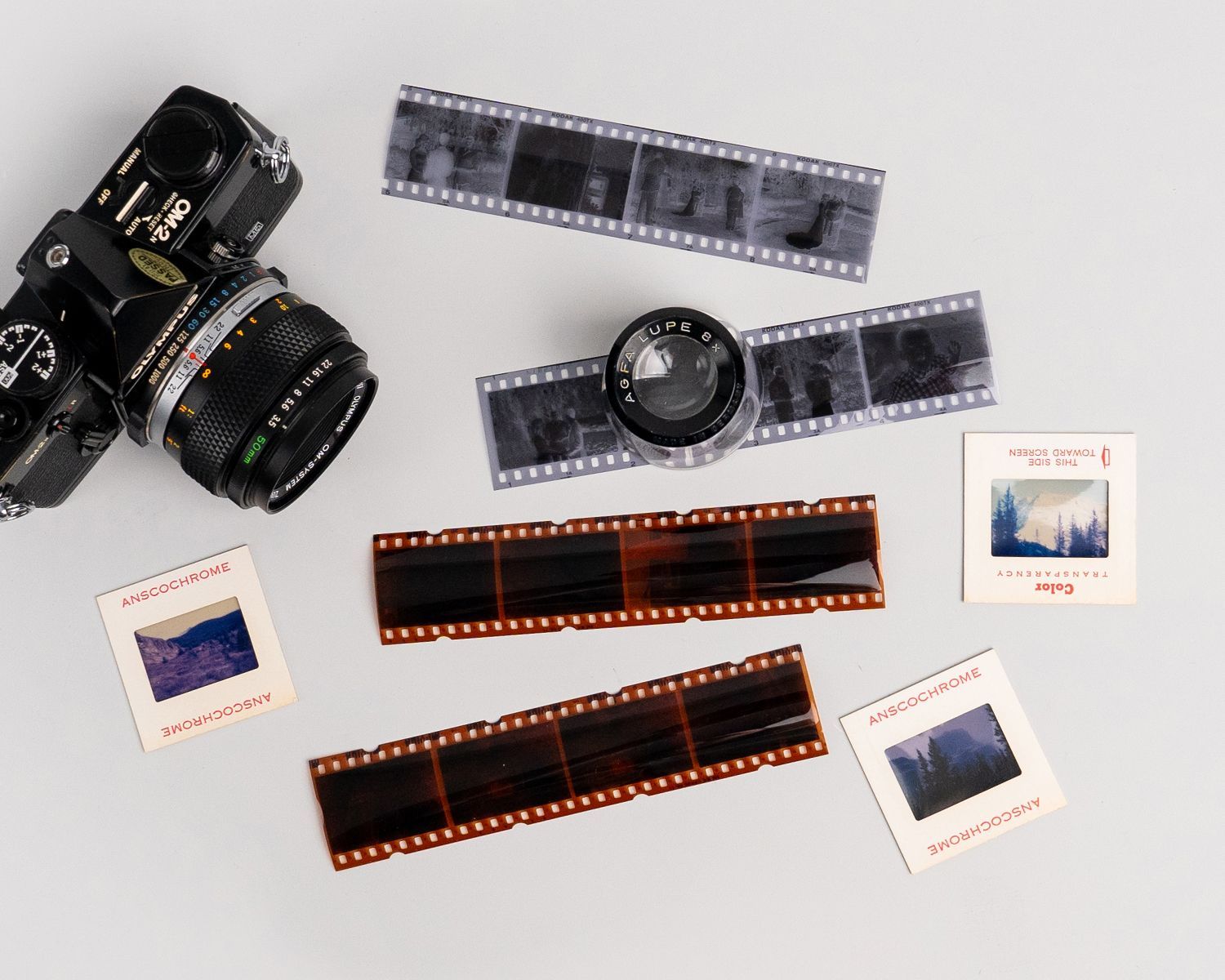mixed 35mm film strips