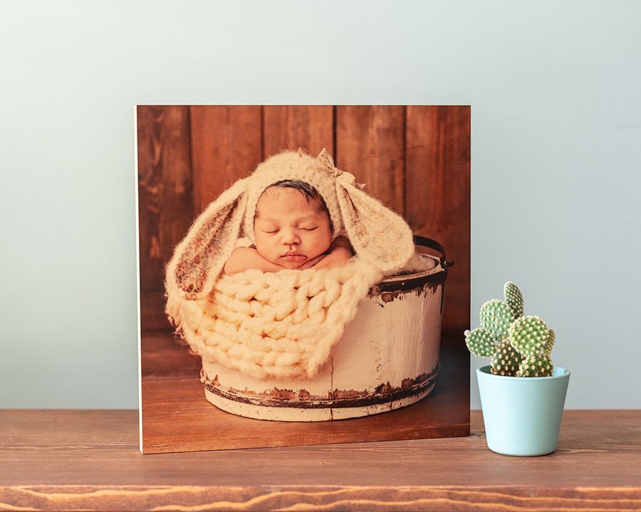 Baby w/ bunny bonnet
