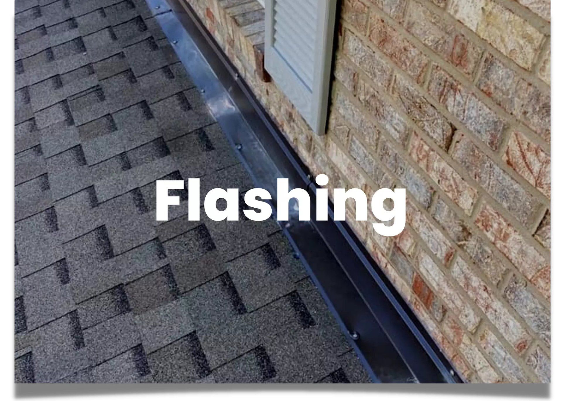 Finished roofing job for asphalt roof with new flashing installed on a New Jersey home.