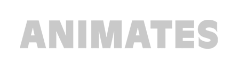 Gray text reading “ANIMATES” on a white background