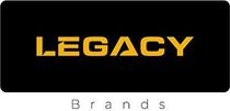 Legacy Brands logo with gold text on a black background and small gray “Brands” below