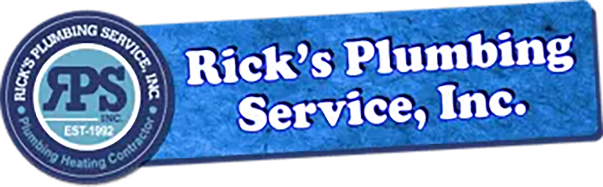 Rick’s Plumbing Service, Inc. logo in blue and white with circular JPS emblem