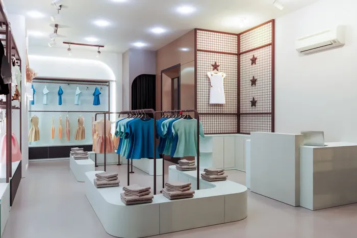 Negozio abbigliamento con sistema di climatizzazione