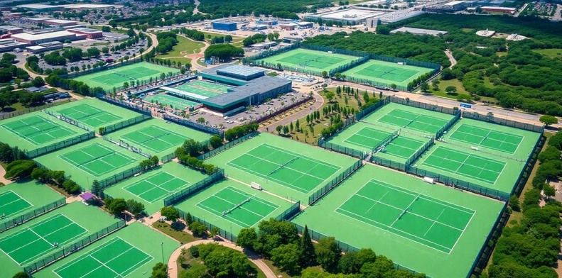 aerial view of USTA National Tennis Center grounds