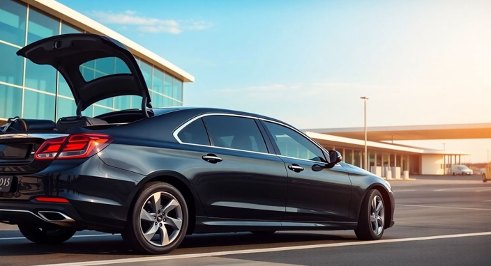 airport pickup car waiting at terminal