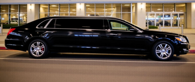 black limousine at Newark Airport