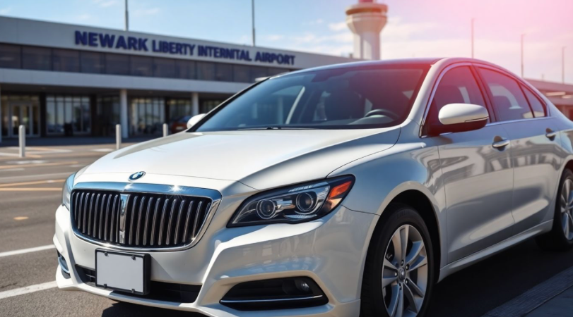 car waiting at Newark Airport terminal