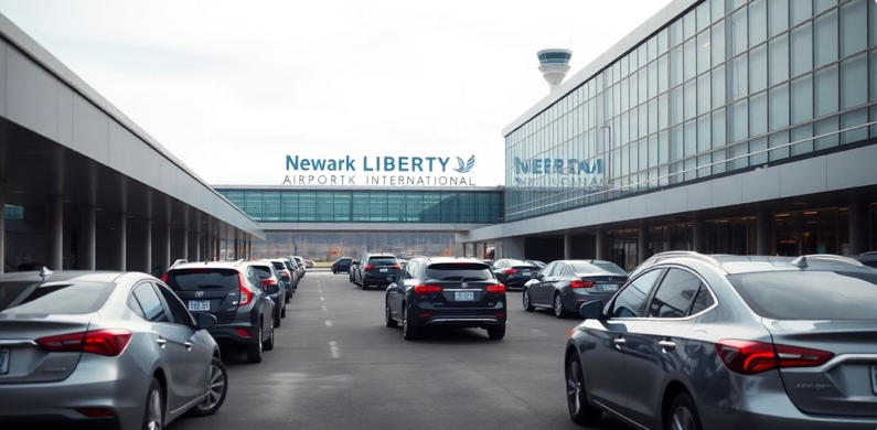 cars arriving at Newark Liberty International Airport arrivals