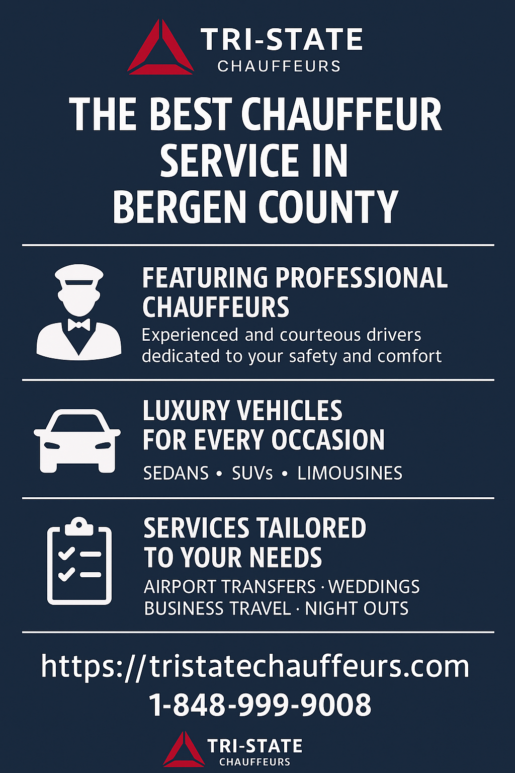Chauffeur service in Bergen County infographic