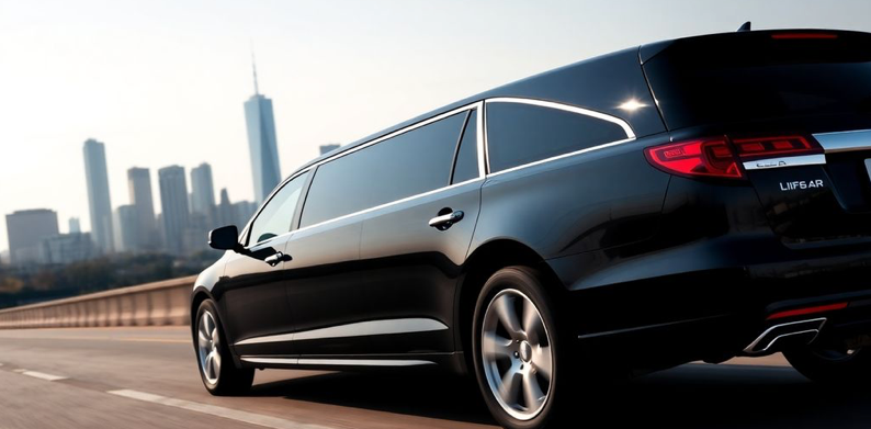 Elegant limo traveling from NJ to NY