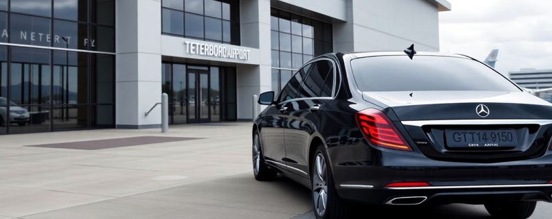 luxury car arriving at teterboro airport 