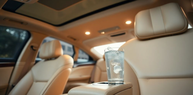 luxury sedan interior plush leather seats elegant lighting