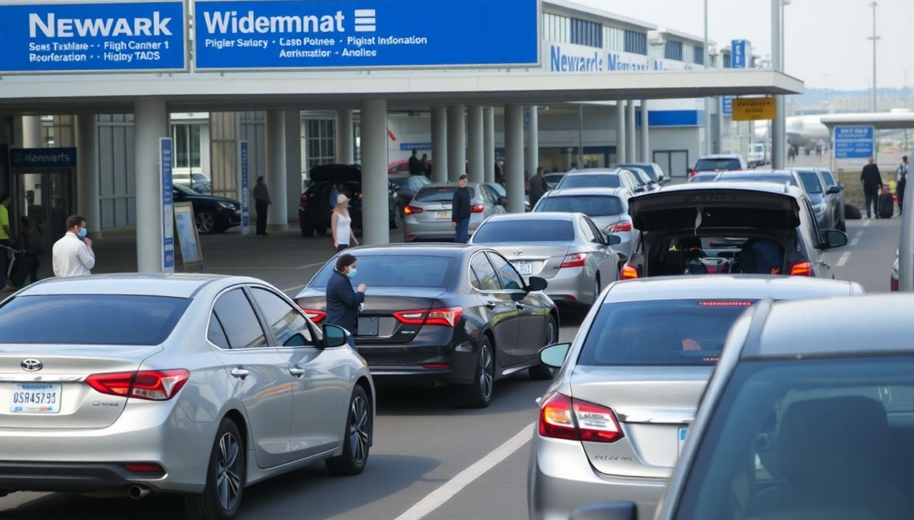 Newark Airport terminal departures curbside
