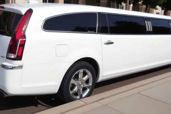 classic white stretch limousine for wedding