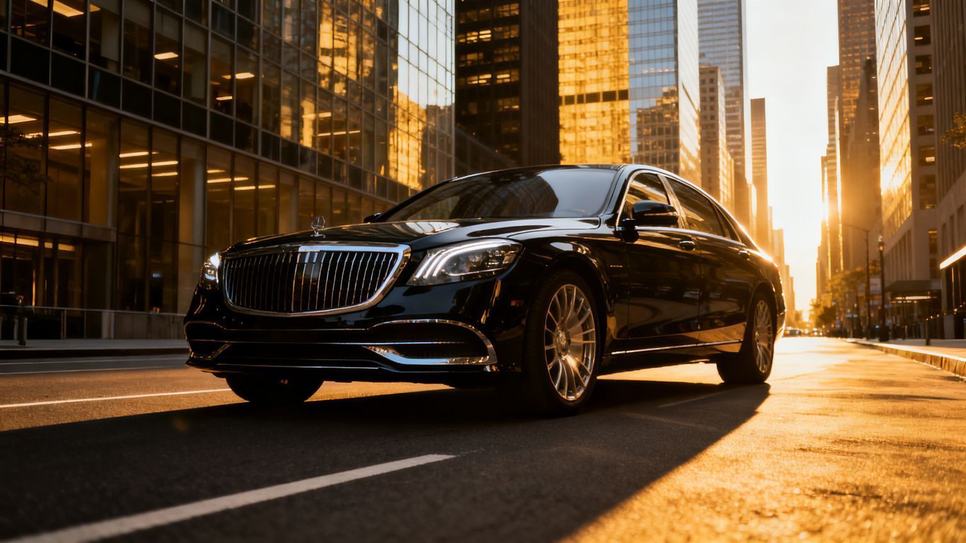 black executive car service on nyc street