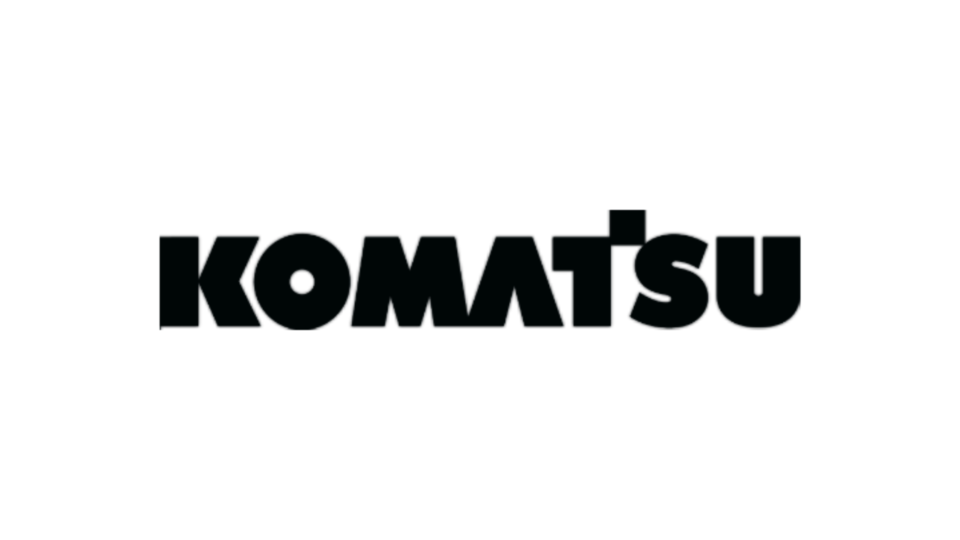 The komatsu logo is black and white on a white background.