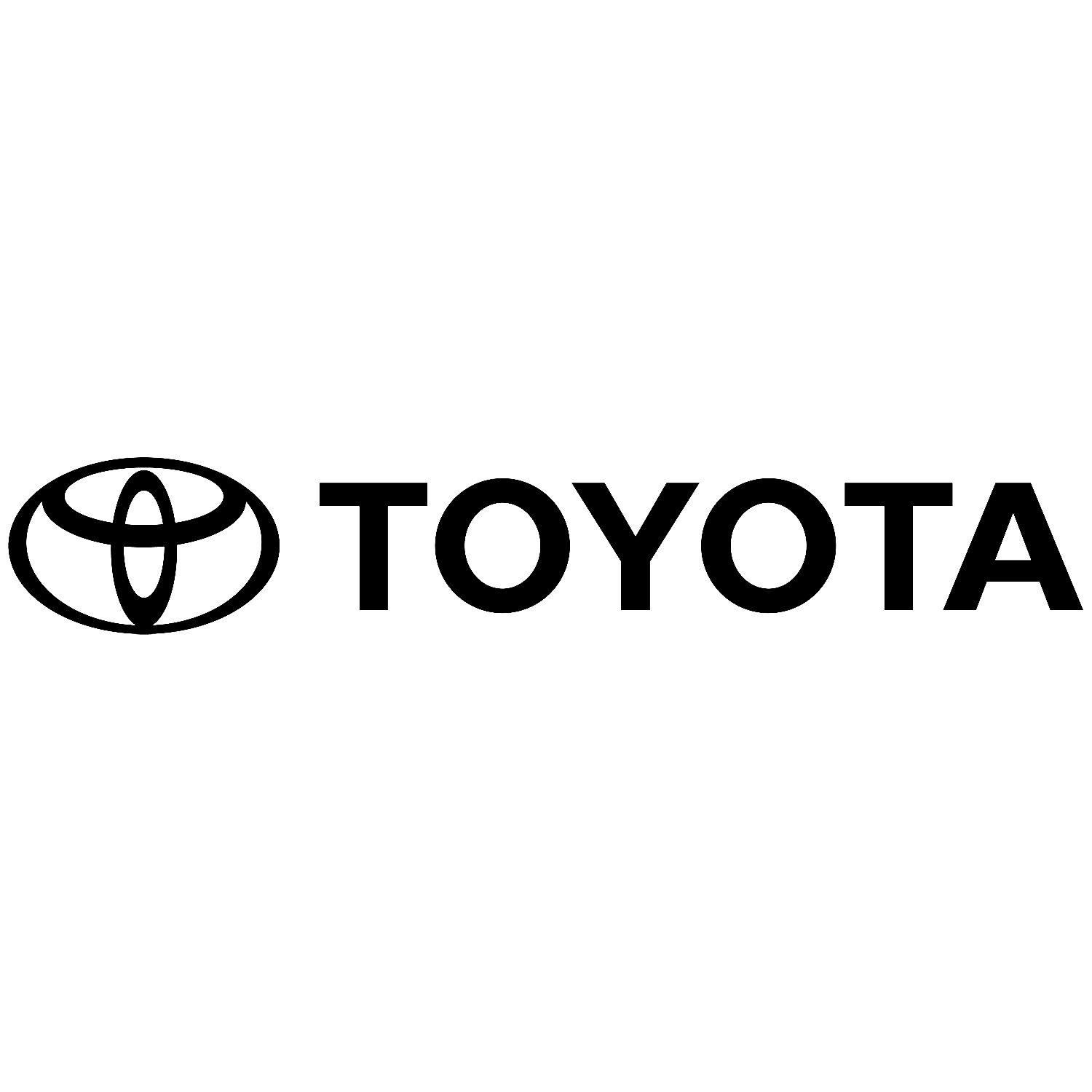 The toyota logo is black and white on a white background.