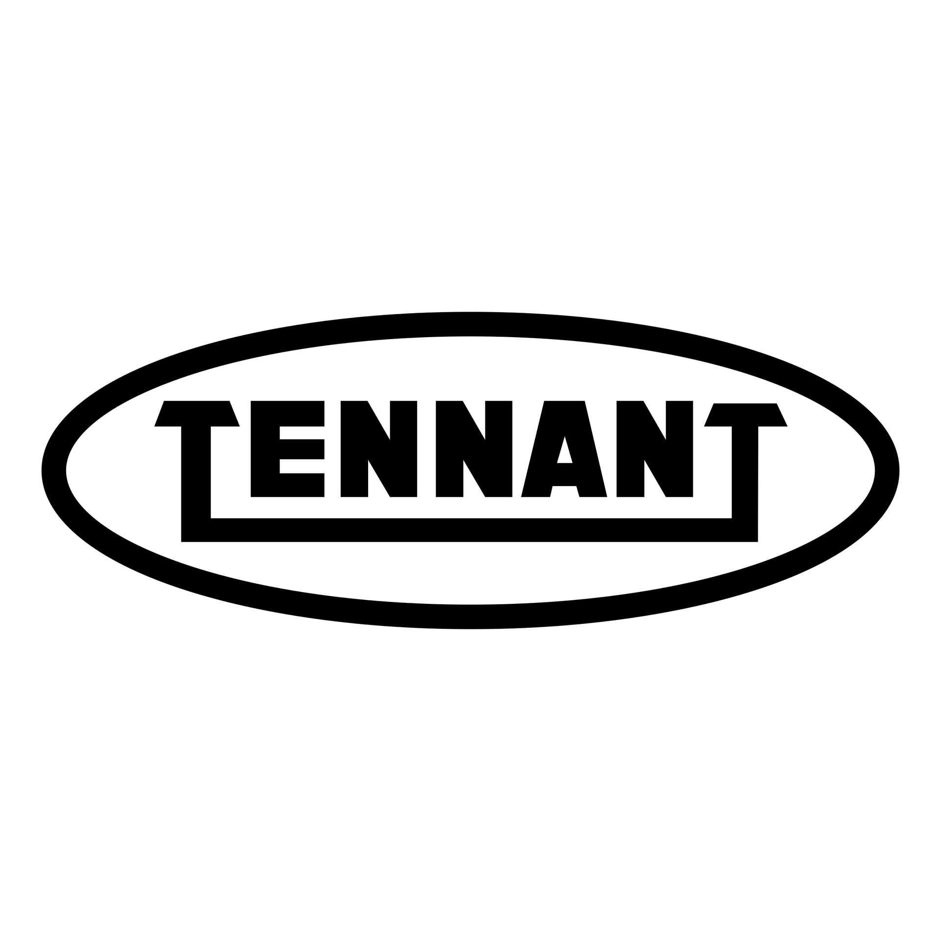 A black and white logo for tennant on a white background.
