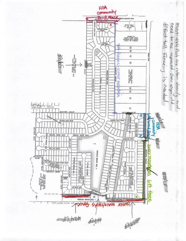 Terrace Brook HOA Fence Responsibility