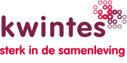 Kwintes-logo in paars en roze met daaronder de slogan