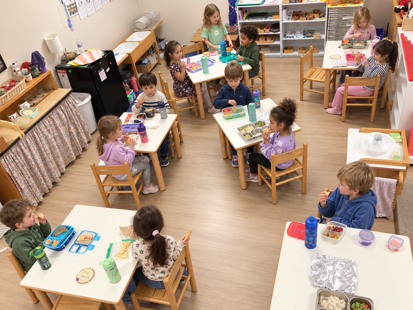 Montessori child working with cultural materials 