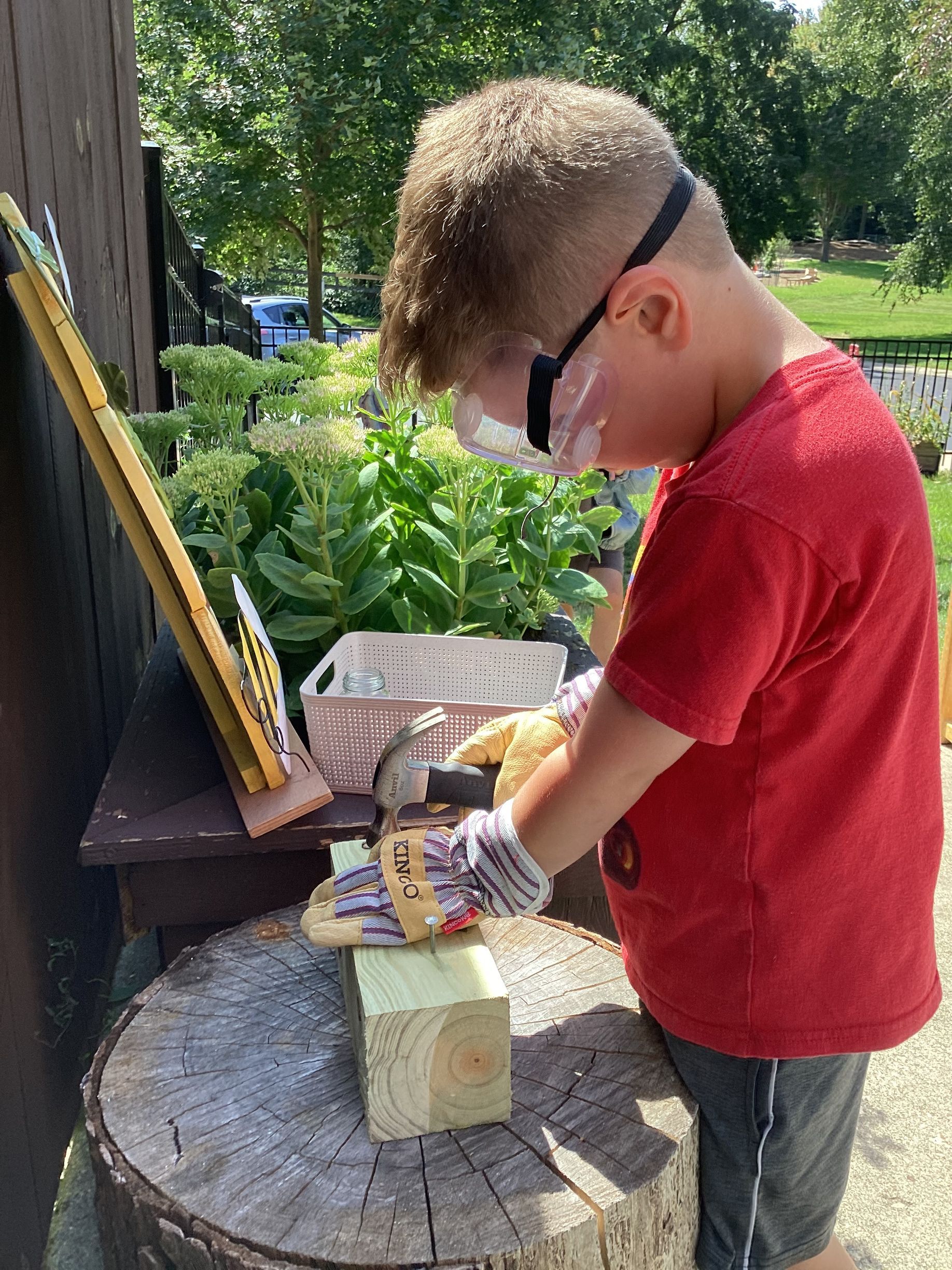 Montessori child working on practical life skills