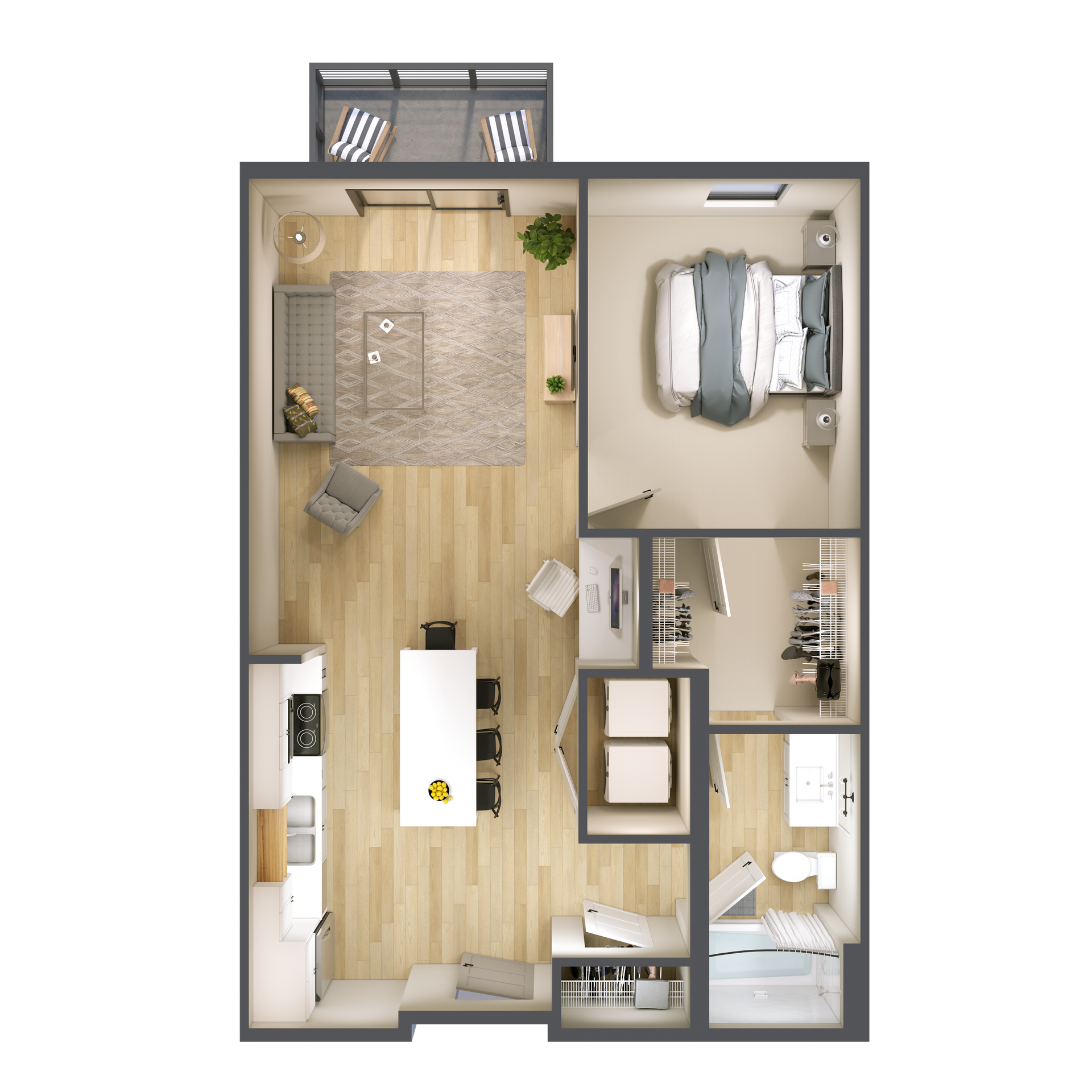 Bay One Bedroom Floor Plan