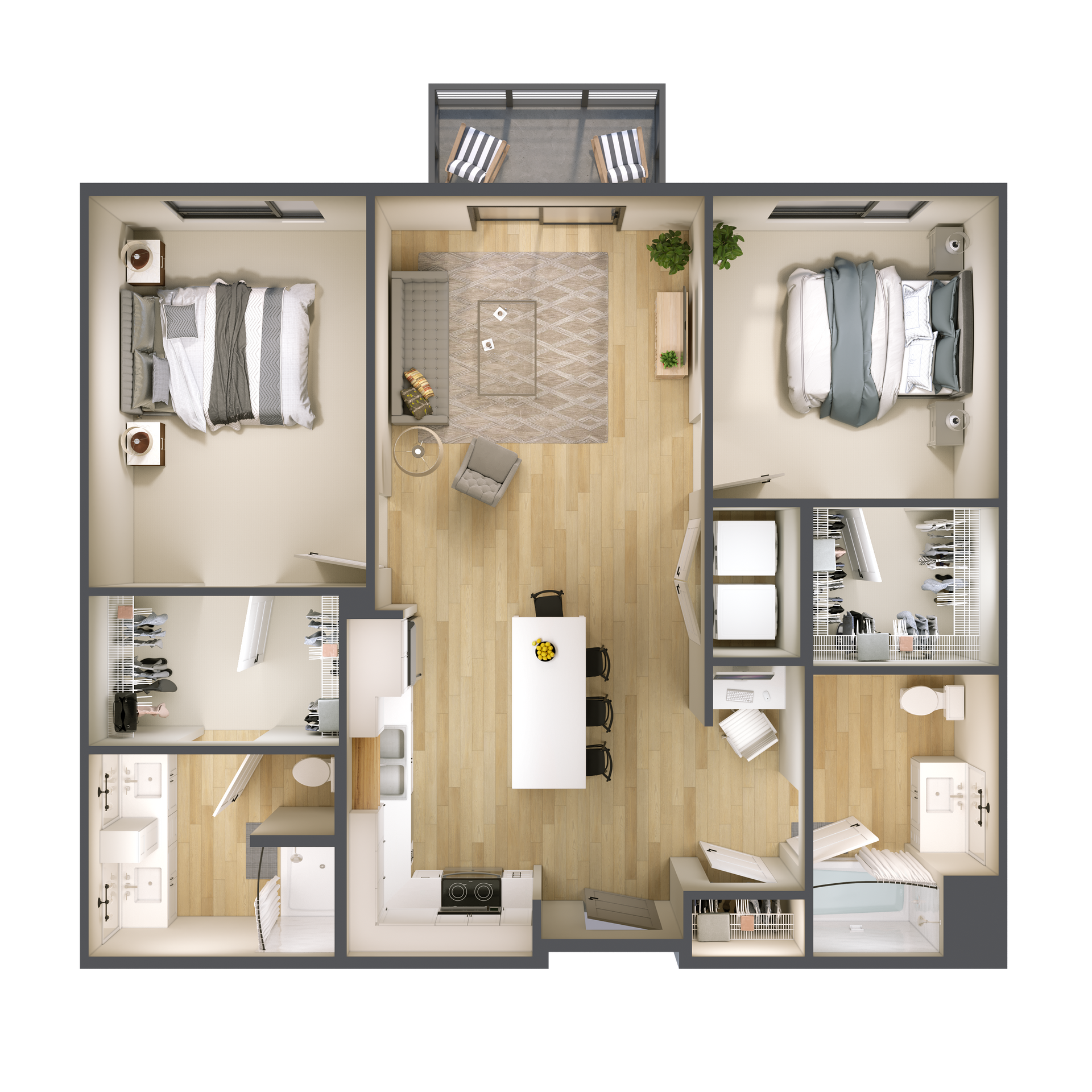 Iris Two Bedroom Floor Plan