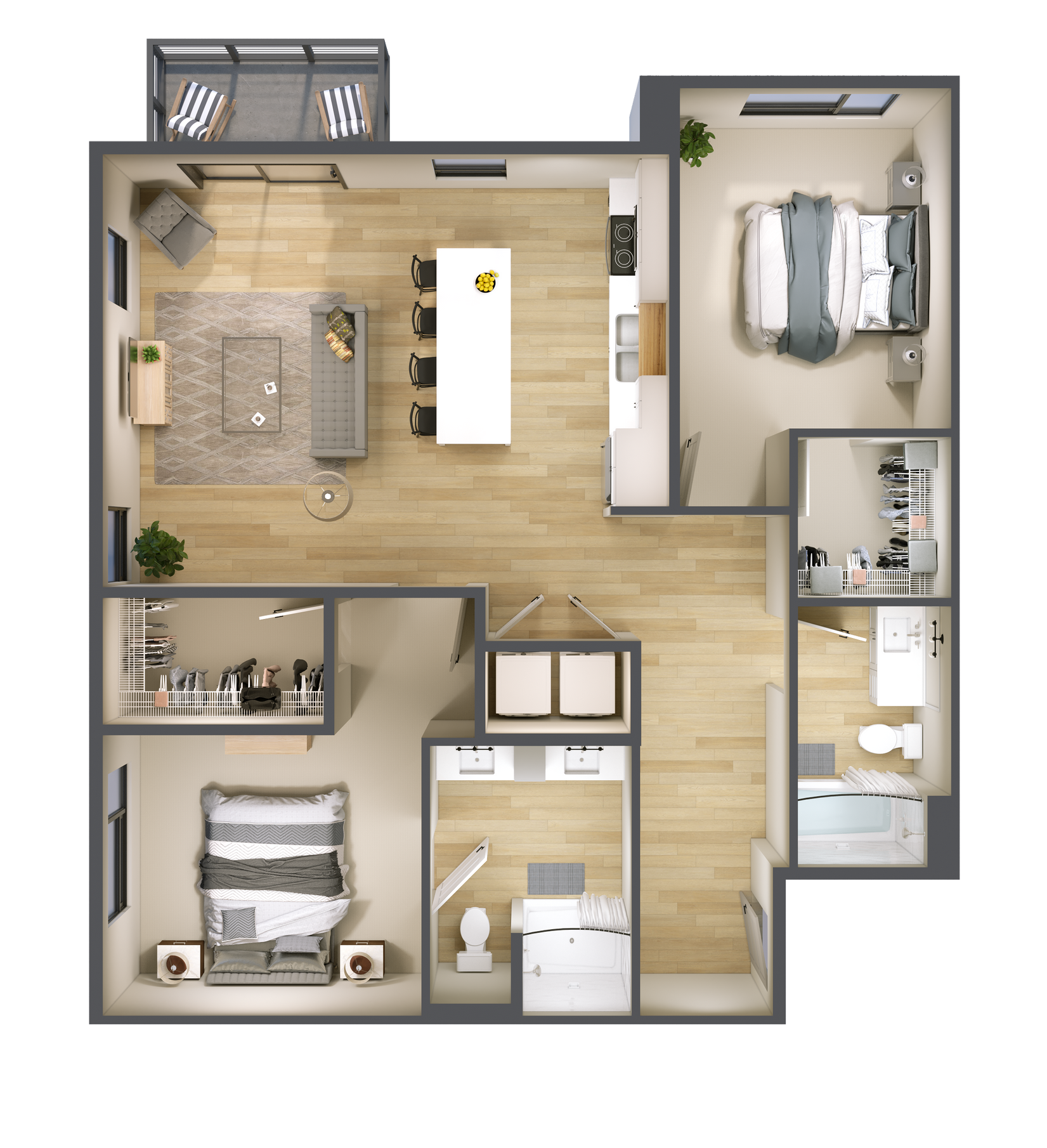 Jasmine Two Bedroom Floor Plan